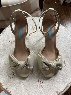 Draper James Metallic Gold Bow Flats